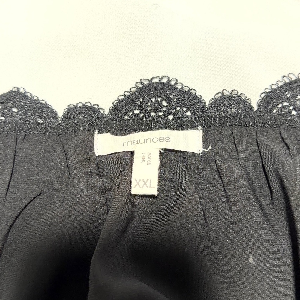 Maurices Cold shoulder Black Top with Lace Detail - Picture 3 of 4